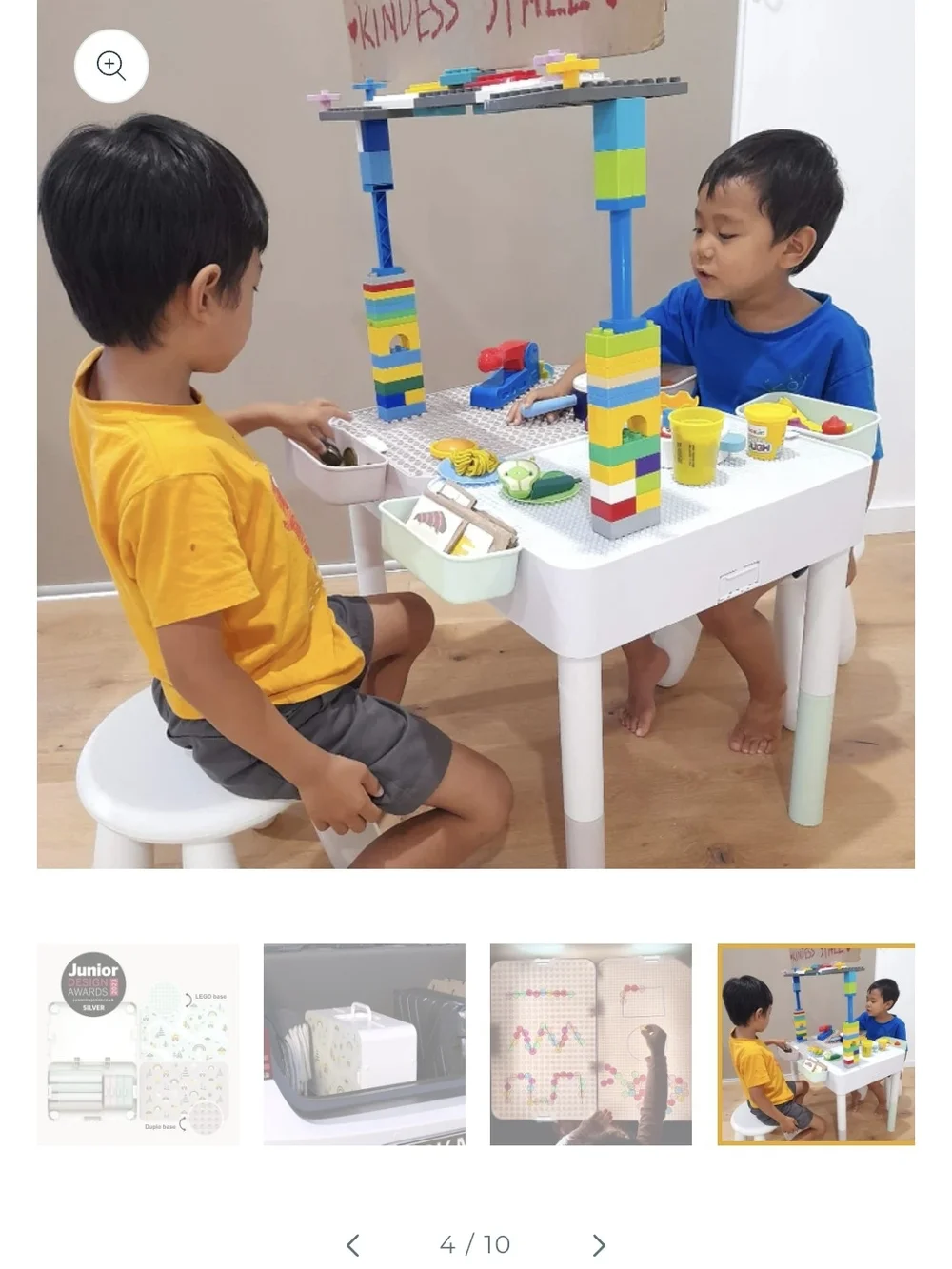 Kingdom Carry-Play Kids Activity Table - Light Blue & White - Picture 3 of 6